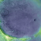 Topographical image of Jezero crater on Mars. The lighter the color, the higher the elevation.